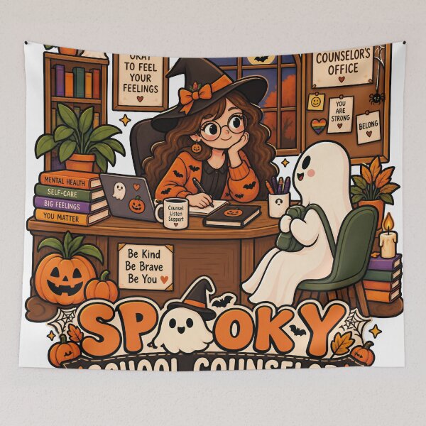 Item preview, Spooky School Counselor Halloween Witch Ghost Counselor designed and sold by LuminoSky Creations.