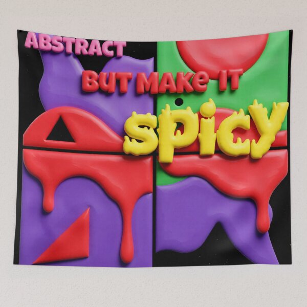 Item preview, abstract but make it spicy Quad C colorful typographic abstract design designed and sold by SmashingDeals.