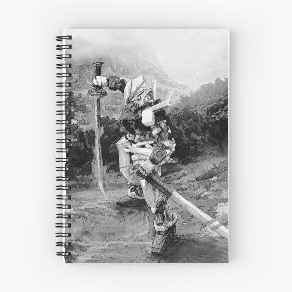 Item preview, Acuarela en blanco y negro, marco rojo extraviado, obra de arte de Gundam en llamas, mecha samurái designed and sold by sabartgunpla.