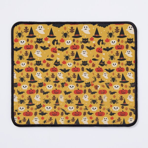 Item preview, Halloween design with carved pumpkins, ghosts, cats, spiders and witch hats. designed and sold by Knightofartx25.