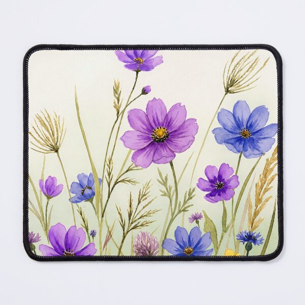 Item preview, Wildflowers in Watercolor – Field of Violet and Blue Flowers designed and sold by SuperMama1973.