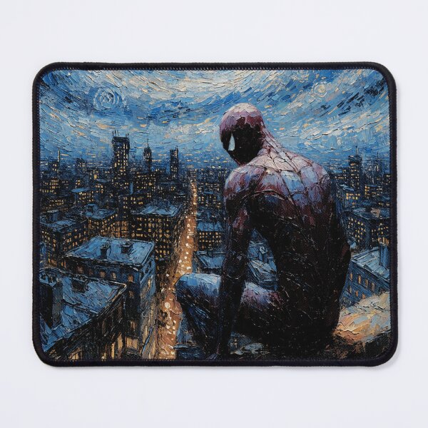 Item preview, Midnight Web Vigilante – Blue City Oil Painting designed and sold by The Mellonaire.