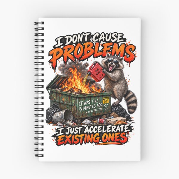 Item preview, I Don’t Cause Problems Raccoon Dumpster Fire Funny Shirt designed and sold by MJ3in1.