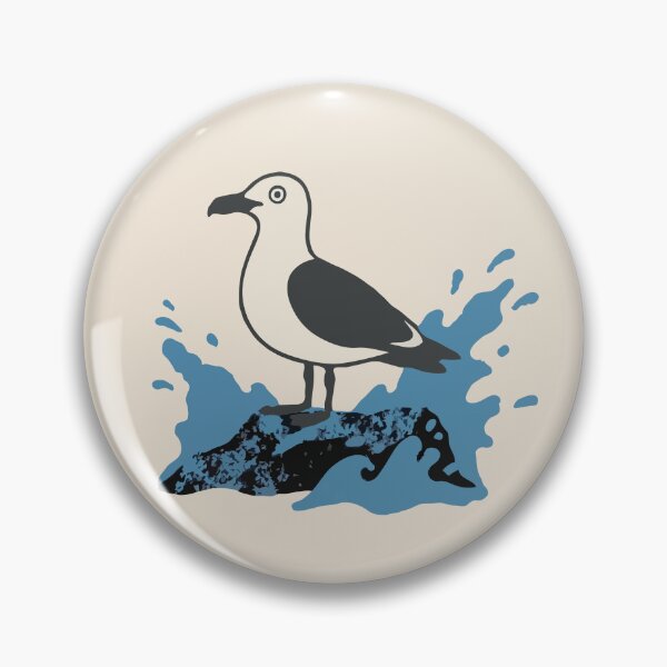 Item preview, Seagull On Splashing Water Rock  designed and sold by Gkinoki.