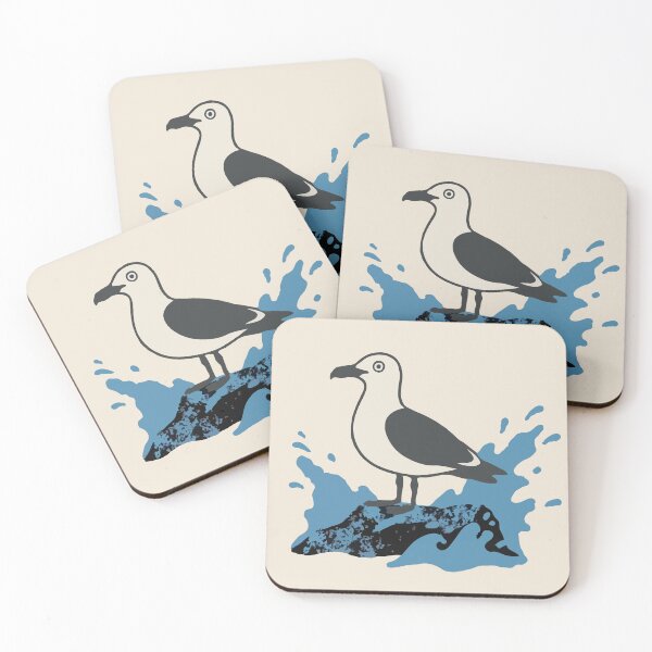 Item preview, Seagull On Splashing Water Rock  designed and sold by Gkinoki.