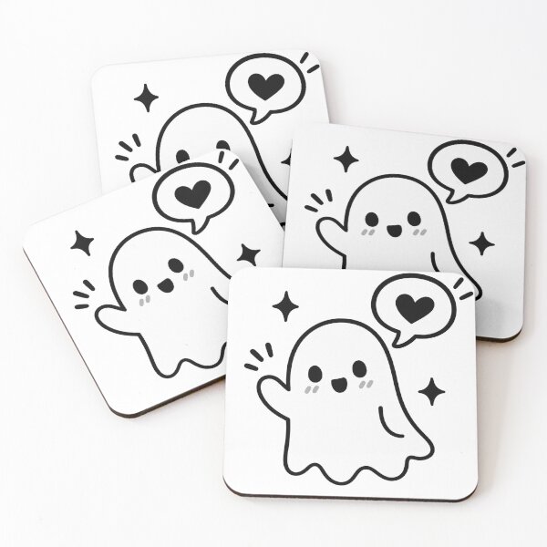 Item preview, Cute Ghost Love, Minimalist Kawaii Ghost T-Shirt designed and sold by magicmode.