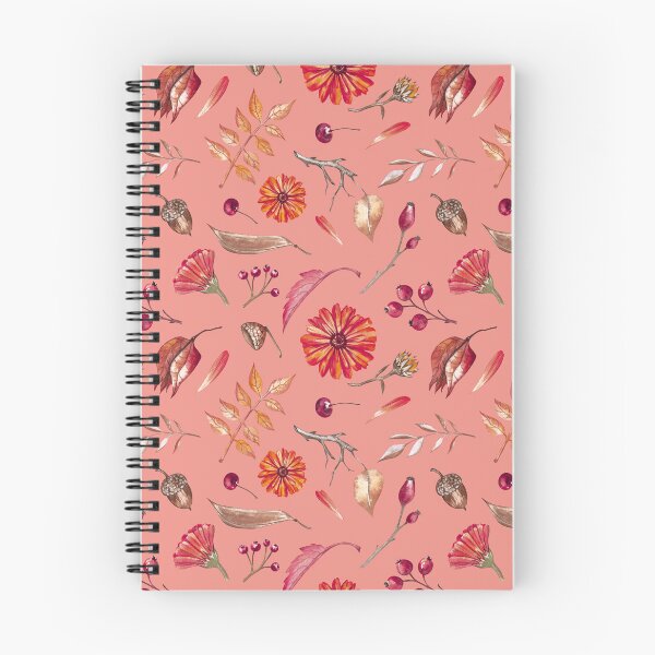 Item preview, Cozy Fall Meadow – Leaves & Wildflowers Pattern | Red designed and sold by Frohyou.