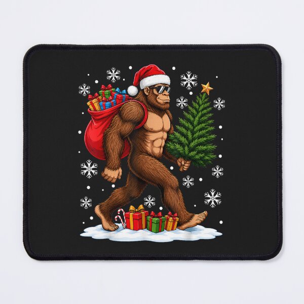 Item preview, Cool Festive Bigfoot Santa Hat Christmas Tree Graphic designed and sold by abig-eiyana.