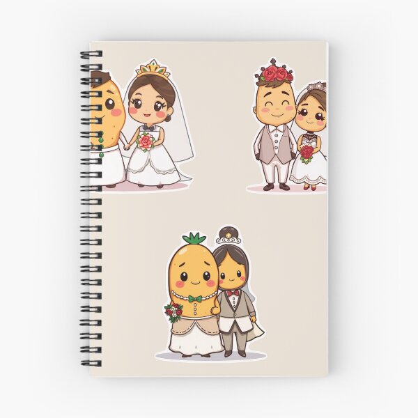 Item preview, Kawaii Food Wedding Couples – Cute Bride & Groom Wedding Gift designed and sold by SIA FUNKY ARTS.