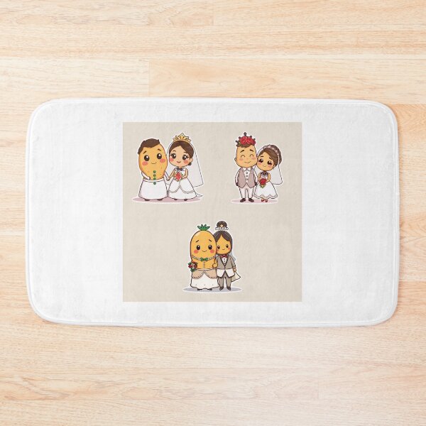 Item preview, Kawaii Food Wedding Couples – Cute Bride & Groom Wedding Gift designed and sold by SIA FUNKY ARTS.