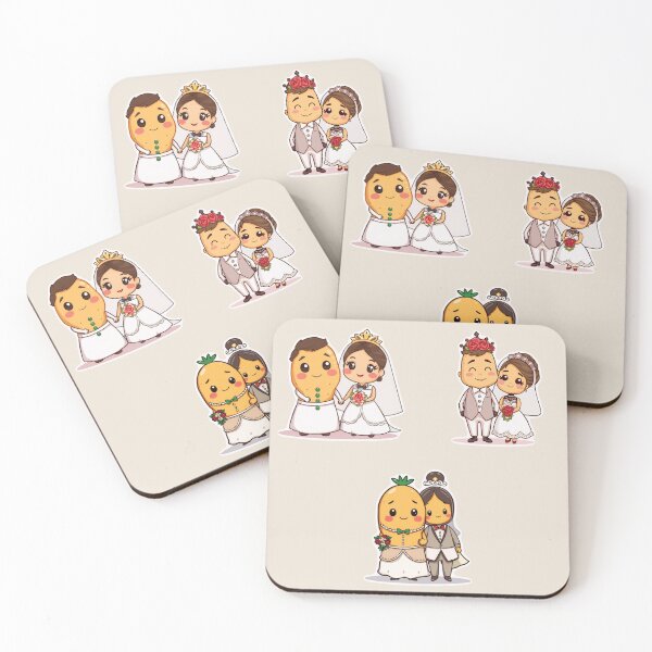 Item preview, Kawaii Food Wedding Couples – Cute Bride & Groom Wedding Gift designed and sold by SIA FUNKY ARTS.