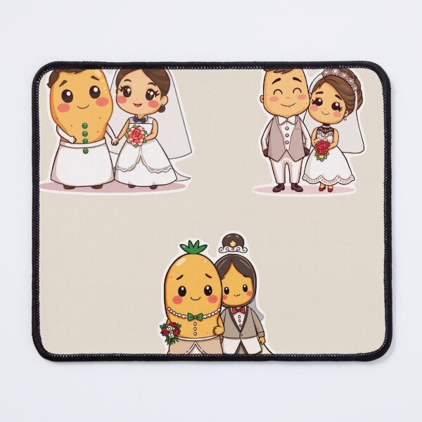 Item preview, Kawaii Food Wedding Couples – Cute Bride & Groom Wedding Gift designed and sold by SIA FUNKY ARTS.