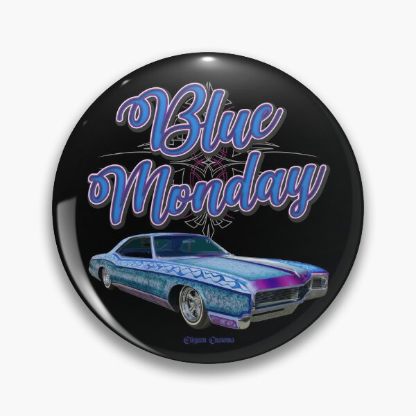 Item preview, 1966 Riviera Blue Monday with text - Lowrider, Kustom, Hot Rod, Muscle Car designed and sold by Elegant Customs.