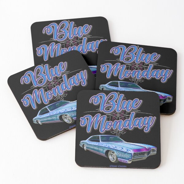Item preview, 1966 Riviera Blue Monday with text - Lowrider, Kustom, Hot Rod, Muscle Car designed and sold by Elegant Customs.