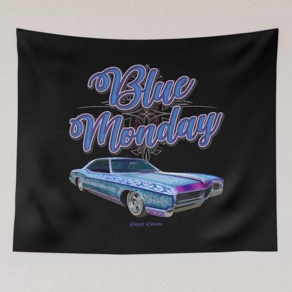 Item preview, 1966 Riviera Blue Monday with text - Lowrider, Kustom, Hot Rod, Muscle Car designed and sold by Elegant Customs.