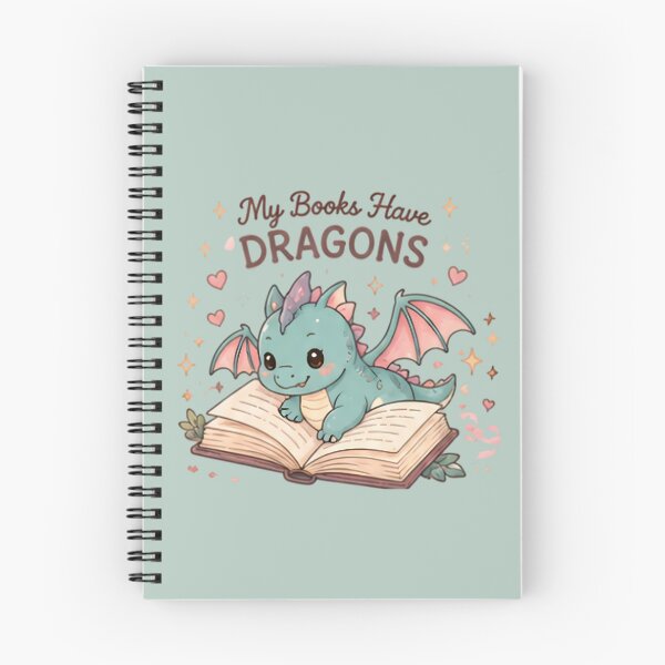 Item preview, My Books Have Dragons – Book Lover Illustration designed and sold by KWW SHOP.