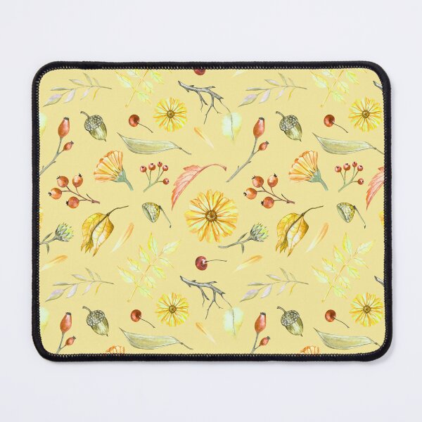 Item preview, Cozy Fall Meadow – Leaves & Wildflowers Pattern | Yellow designed and sold by Frohyou.