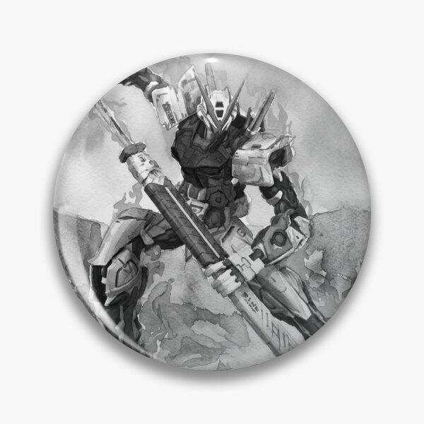 Item preview, black white watercolour astray red frame gundam wiith katana on fire artwork designed and sold by sabartgunpla.