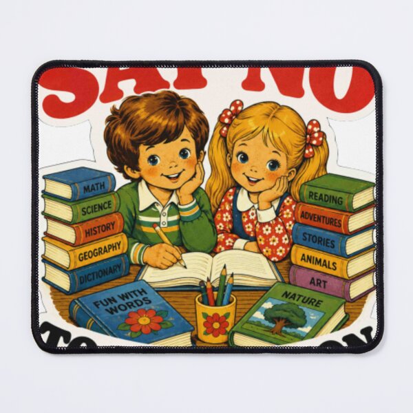 Item preview, Funny Retro Say No To Education Cartoon sticker designed and sold by Creativedes786.