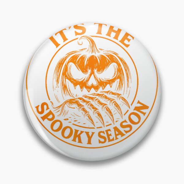 Item preview, It's The Spooky Season Pumpkin Skeleton Claw Halloween Badge T-Shirt designed and sold by Magoya Store ⭐⭐⭐⭐⭐.