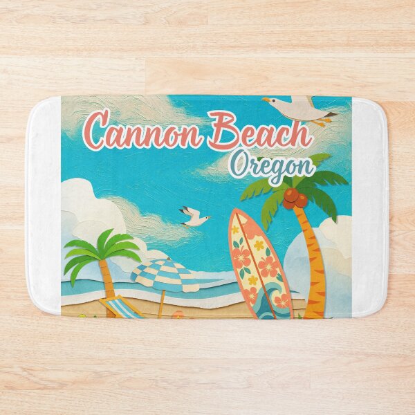 Item preview, Cannon Beach Oregon Retro Travel Poster | Papercut Style Pacific Northwest Coastal Souvenir Design designed and sold by DonnaRaine.