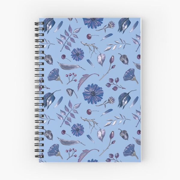 Item preview, Cozy Fall Meadow – Leaves & Wildflowers Pattern | Blue designed and sold by Frohyou.