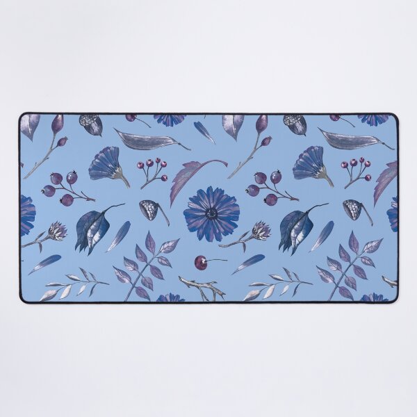 Item preview, Cozy Fall Meadow – Leaves & Wildflowers Pattern | Blue designed and sold by Frohyou.