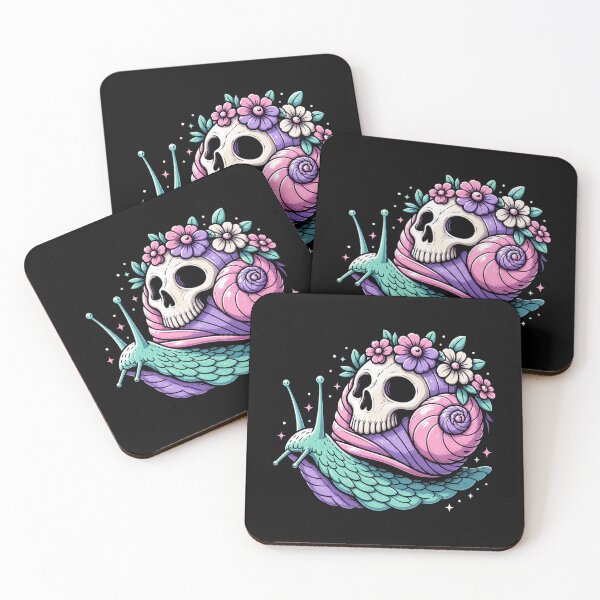 Item preview, Gothic Floral Skull Snail Creepy Cute Fantasy Aesthetic Design designed and sold by MiALopezArt.