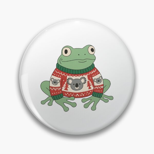 Item preview, Cute Frog Wearing Ugly Christmas Sweater Koala Holiday Kawaii Animal designed and sold by wingoo22.