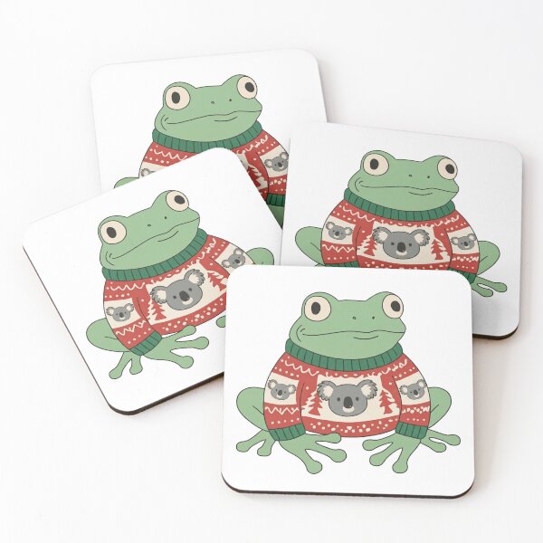 Item preview, Cute Frog Wearing Ugly Christmas Sweater Koala Holiday Kawaii Animal designed and sold by wingoo22.