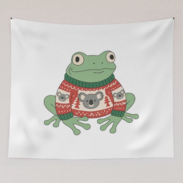 Item preview, Cute Frog Wearing Ugly Christmas Sweater Koala Holiday Kawaii Animal designed and sold by wingoo22.