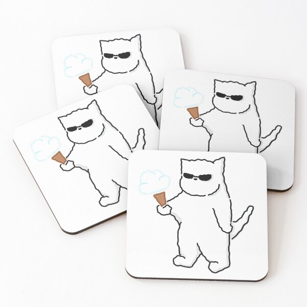 Item preview, Cool Cat With Ice Cream Kawaii Design designed and sold by avawellsyru.