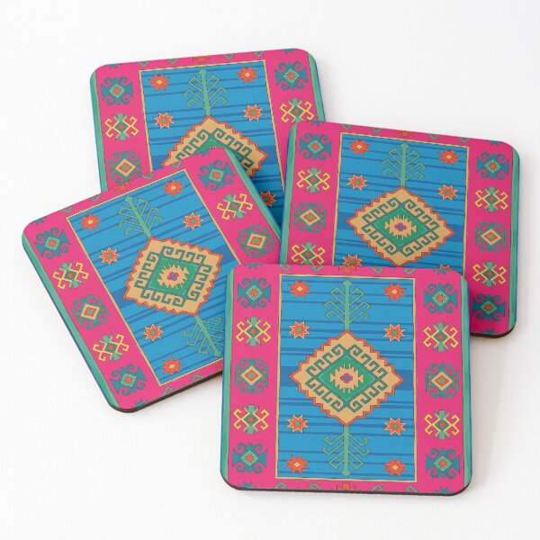 Item preview, Vibrant Magenta Folk Art Geometric Tribal Pattern designed and sold by arteresting-art.