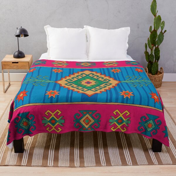 Item preview, Vibrant Magenta Folk Art Geometric Tribal Pattern designed and sold by arteresting-art.