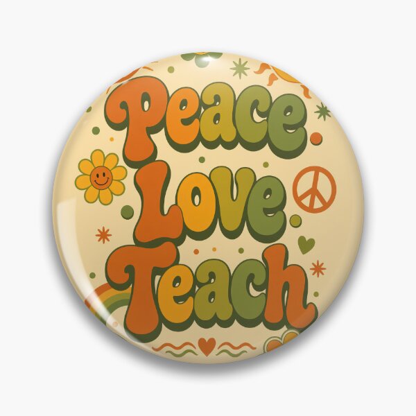 Item preview, Retro Peace Love Teach Groovy Teacher designed and sold by Zenther.