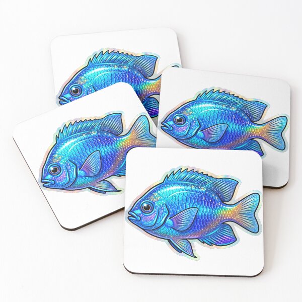 Item preview, Yellowtail Damsel Blue Reef Fish Art designed and sold by KenworksDigital.