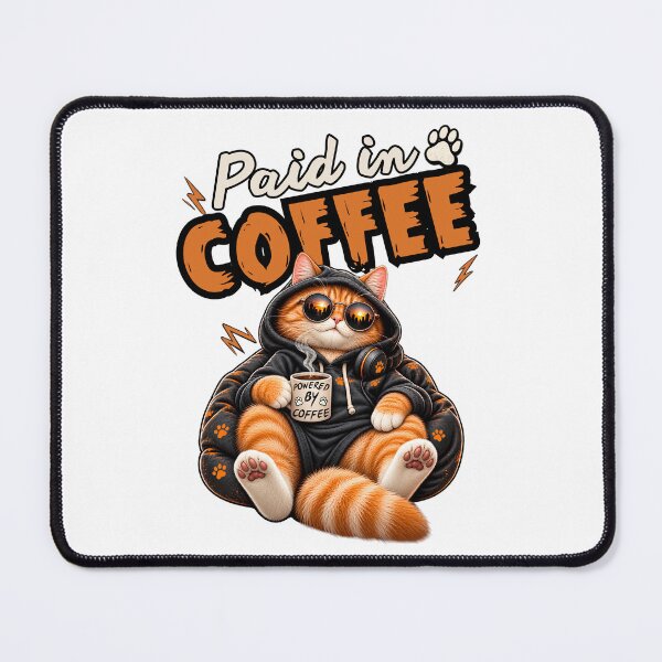 Item preview, Programmer Cat Powered By Coffee - Funny Coding Caffeine designed and sold by BellabdO.