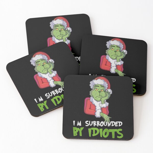 Item preview, I'm Surrounded By Idiots Grinch Santa Christmas Funny Quote designed and sold by RakeshPatelArt.
