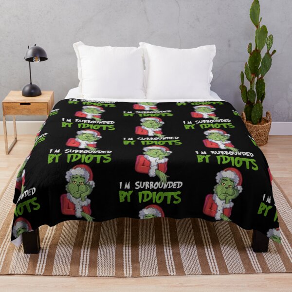 Item preview, I'm Surrounded By Idiots Grinch Santa Christmas Funny Quote designed and sold by RakeshPatelArt.