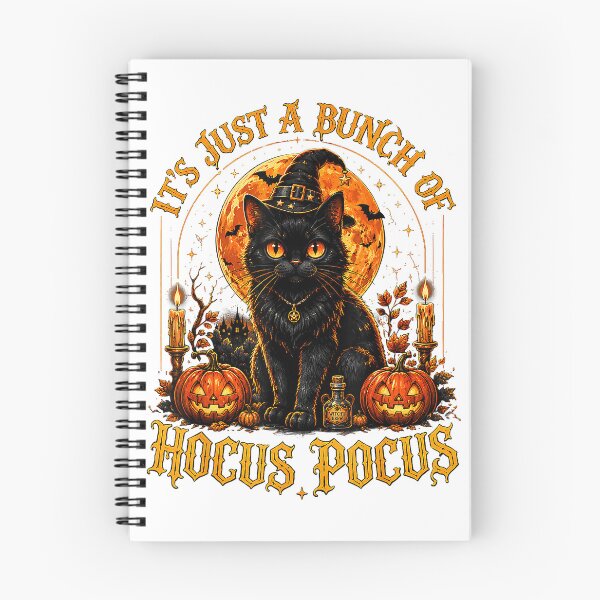 Item preview, Its Just A Bunch of Hocus Pocus Black Cat Witch Halloween T-Shirt designed and sold by Cafe18.