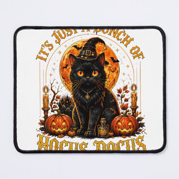 Item preview, Its Just A Bunch of Hocus Pocus Black Cat Witch Halloween T-Shirt designed and sold by Cafe18.