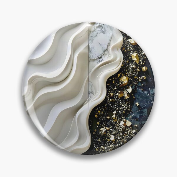 Item preview, Alabaster and Slate Geometric Spiral with Pyrite Accents designed and sold by Vicky Brago-Mitchell®.
