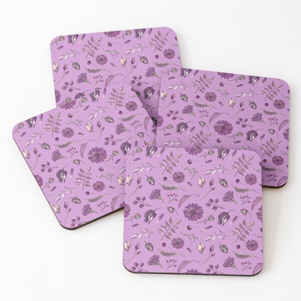 Item preview, Cozy Fall Meadow – Leaves & Wildflowers Pattern | Purple designed and sold by Frohyou.