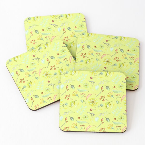 Item preview, Cozy Fall Meadow – Leaves & Wildflowers Pattern | Chartreuse designed and sold by Frohyou.