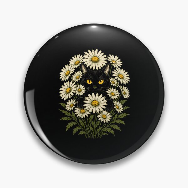 Item preview, Black Cat In Daisy Flower Field designed and sold by bobcatmarty.