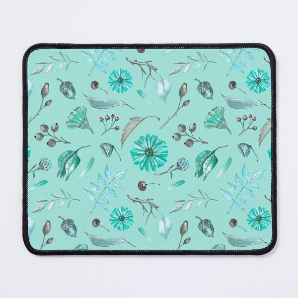 Item preview, Cozy Fall Meadow – Leaves & Wildflowers Pattern | Teal designed and sold by Frohyou.
