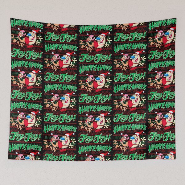 Item preview, Ren And Stimpy Happy Happy Joy Joy Christmas Ugly Sweater designed and sold by RakeshPatelArt.