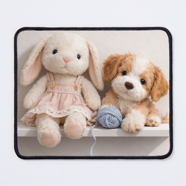 Item preview, Bunny, Puppy with blue yarn designed and sold by CrumbBumStudio.