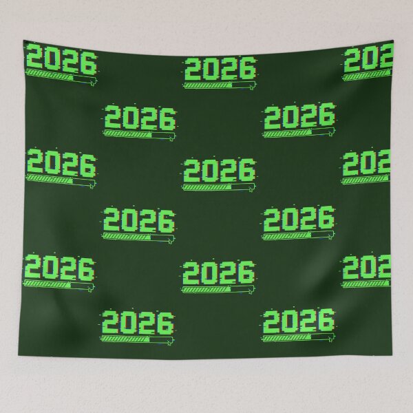 Item preview, 2026 Loading Bar - Glitch Pixel Art New Year Eve Sticker 674 designed and sold by joycehwang.