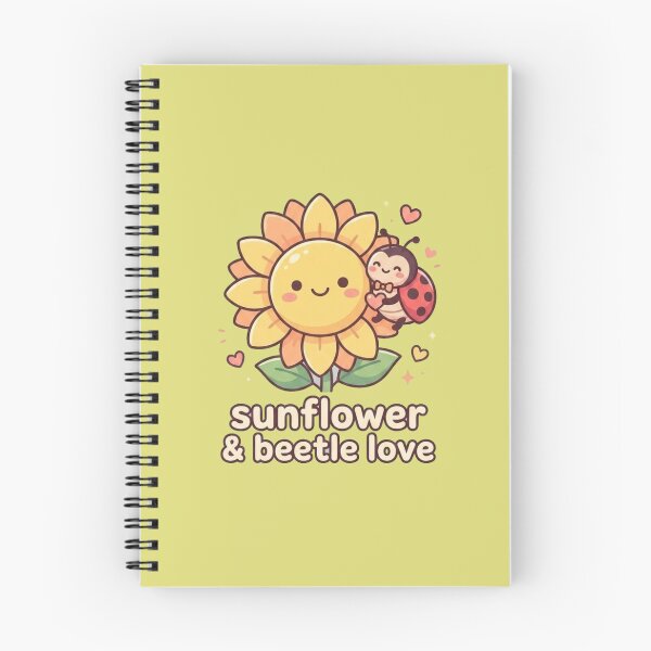 Item preview, Sunflower & Beetle Love – Cute Ladybug and Sunflower Wall Art, Kawaii Nature Decor designed and sold by morning sun.